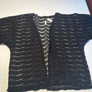 Kenneth Cole Reaction Black Open-Front Cardigan